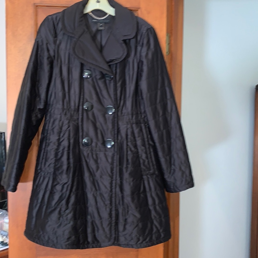 Marc by Marc Jacobs lightly quilted faux down snap front coat black M